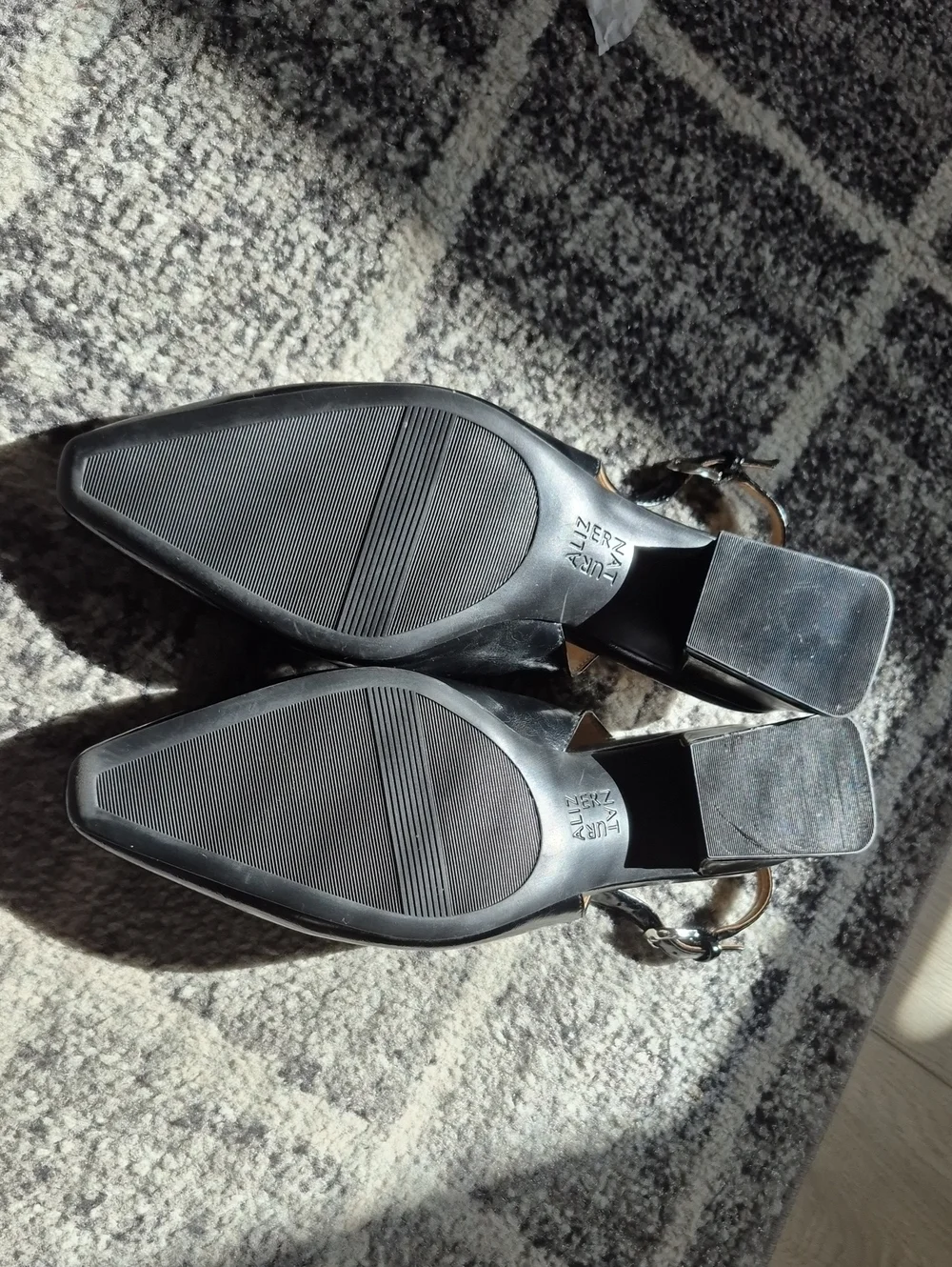 Garnier Black Pointed Toe Slingback Loafers